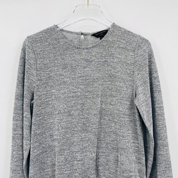 Banana Republic Size Small Heathered Gray Luxespun Thin Knit Long Sleeve Sweater - Picture 2 of 9